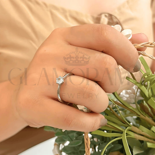 Daniel engagement ring in 18K Gold-PVD over stainless steel, includes free name engraving – Glamorama Jewelry PH