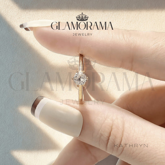 Kathryn engagement ring crafted with 18K Gold-PVD over stainless steel, offering free engraving – Glamorama Jewelry PH