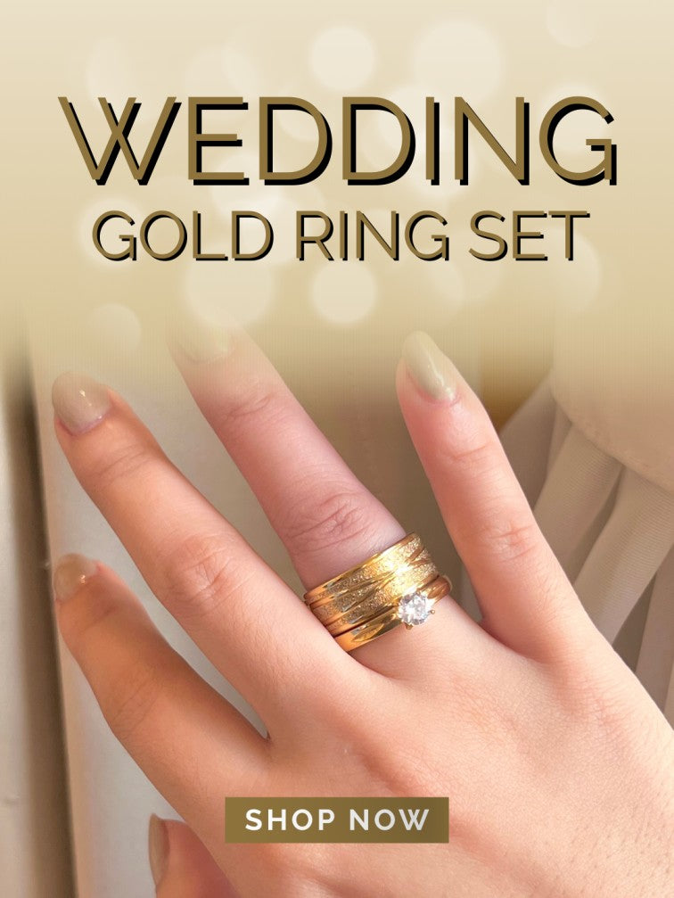 Wedding Gold Ring Set