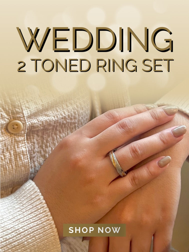 Wedding Two Toned Ring Set