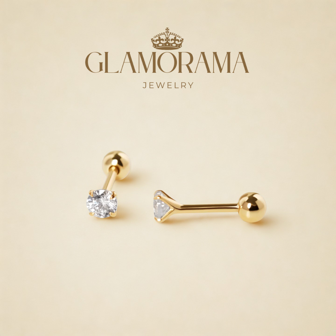 Mutya 18K Gold Vermeil CZ Studs 3 mm