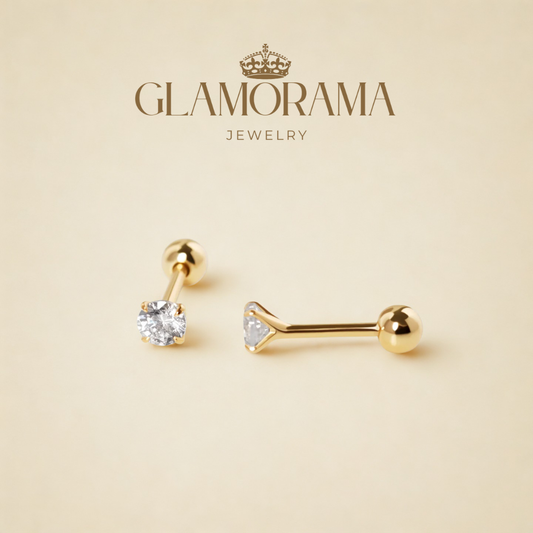 Mutya 18K Gold Vermeil CZ Studs 3 mm