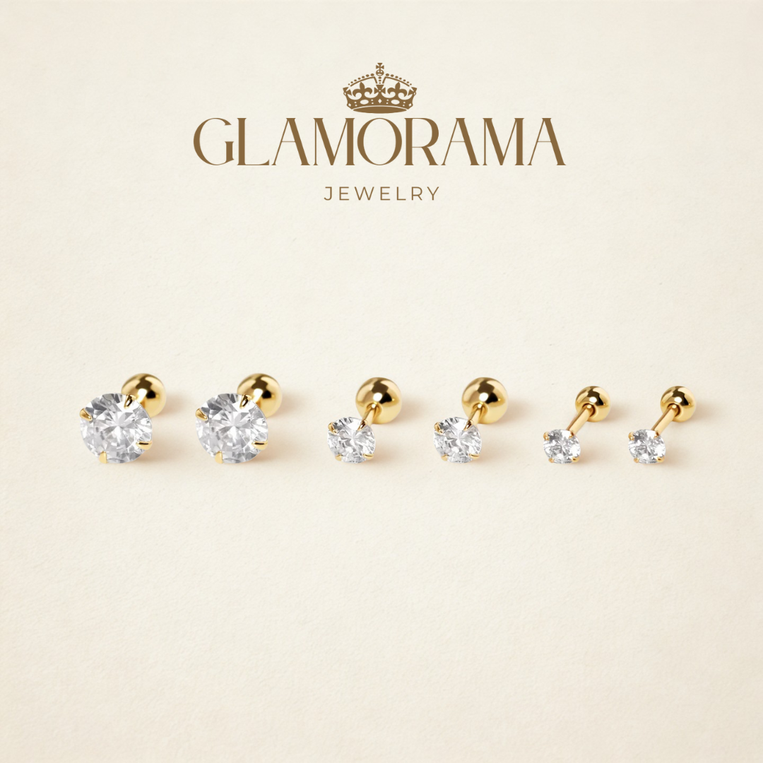 Mutya 18K Gold Vermeil CZ Studs 3 mm
