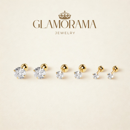Mutya 18K Gold Vermeil CZ Studs 3 mm