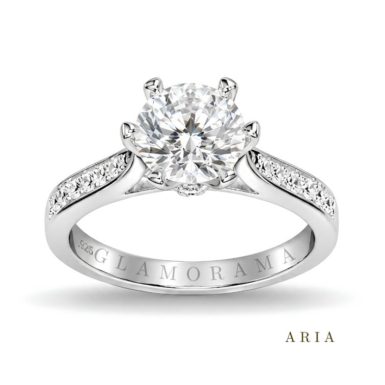 Aria 2CT Moissanite Engagement Ring – Silver