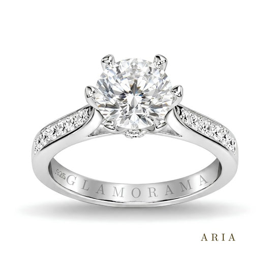Aria 2CT Moissanite Engagement Ring – Silver