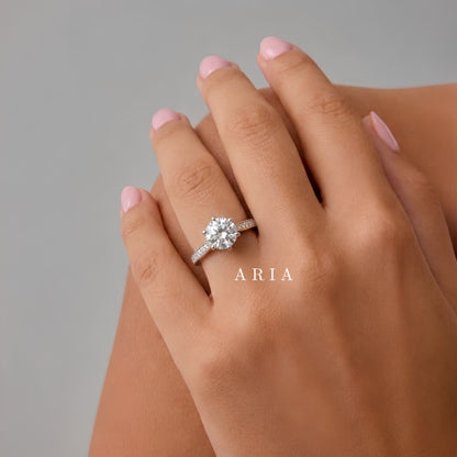 Aria 2CT Moissanite Engagement Ring – Silver