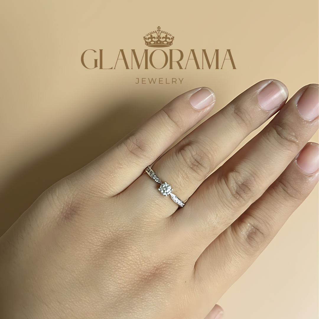 GRA Certified Moissanite Engagement Ring for Women