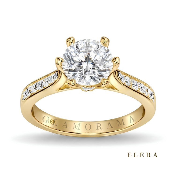 Elera 2CT Moissanite Engagement Ring – 18K Gold Plated
