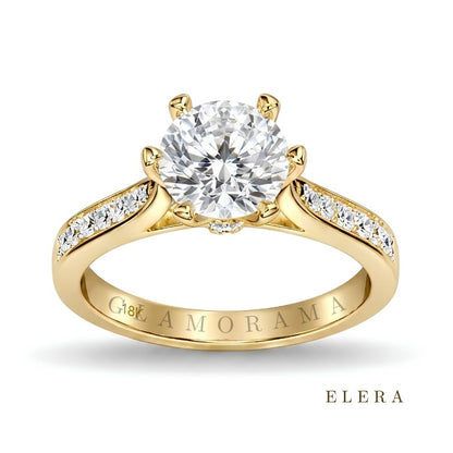 Elera 2CT Moissanite Engagement Ring – 18K Gold Plated