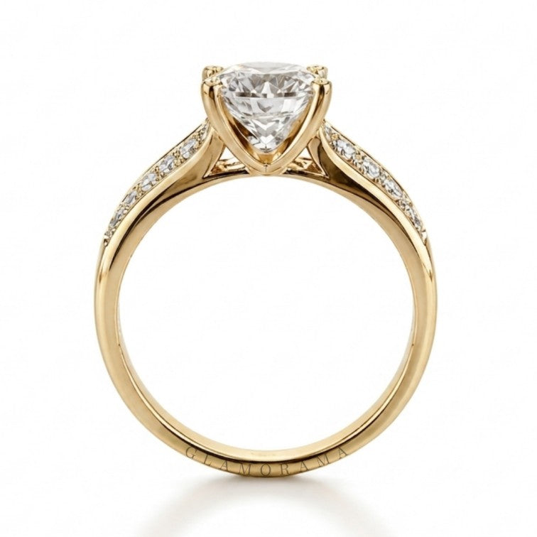 Elera 2CT Moissanite Engagement Ring – 18K Gold Plated
