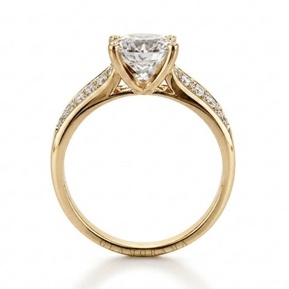Elera 2CT Moissanite Engagement Ring – 18K Gold Plated