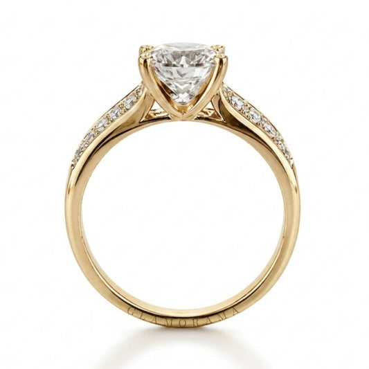 Elera 2CT Moissanite Engagement Ring – 18K Gold Plated