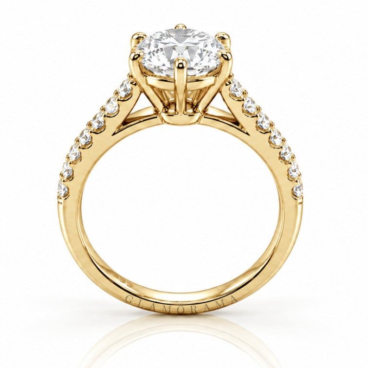 Elera 2CT Moissanite Engagement Ring – 18K Gold Plated