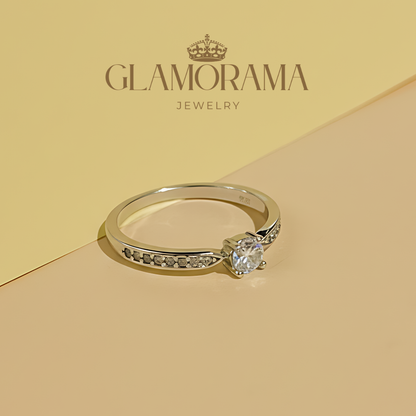 GRA Certified Moissanite Engagement Ring for Women