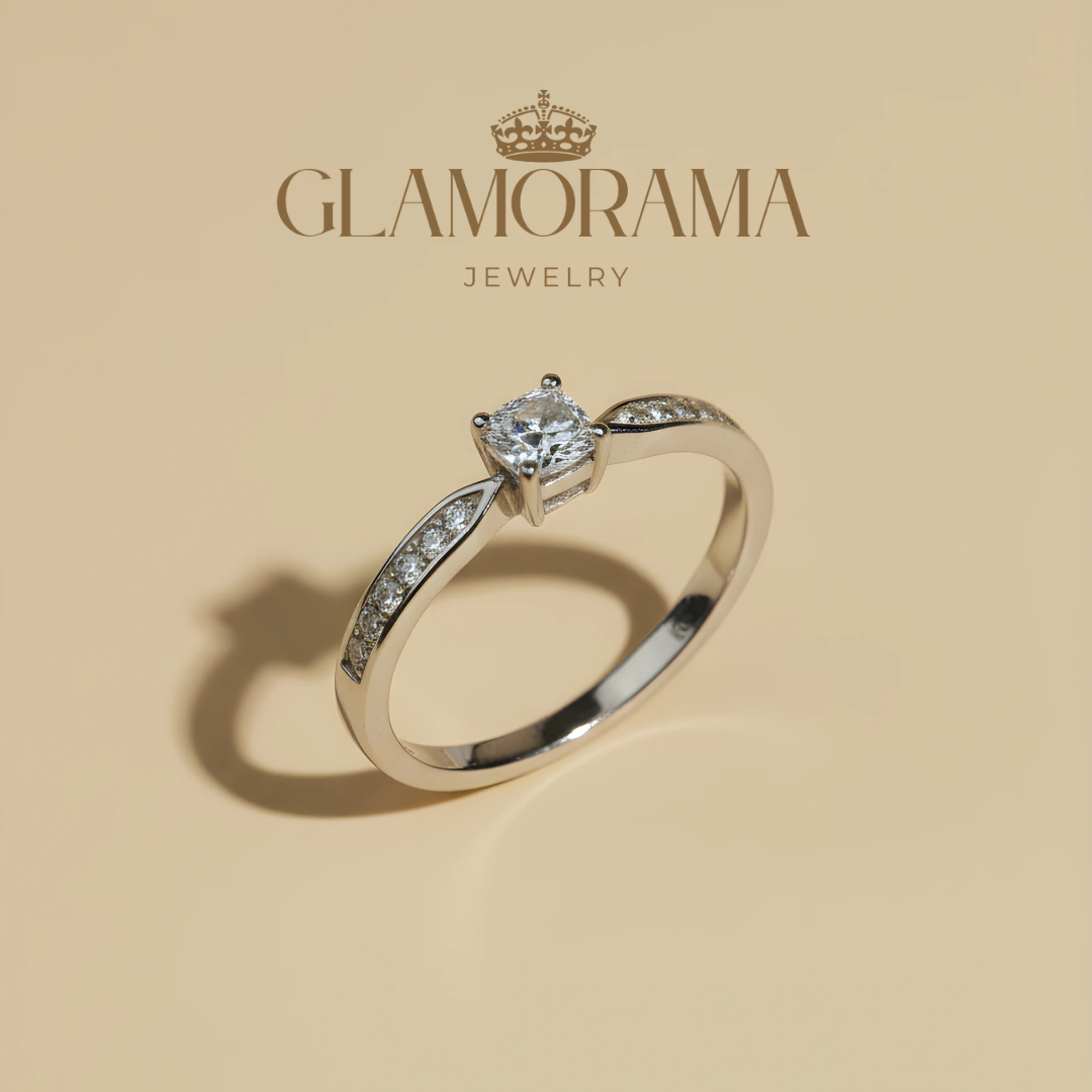 GRA Certified Moissanite Engagement Ring for Women