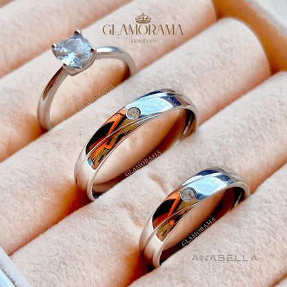 Anabella 3-in-1 18K Gold-PVD wedding ring set with free engraving – Glamorama Jewelry Philippines