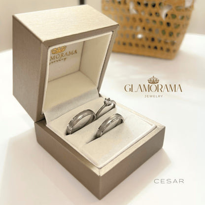 Cesar 3-in-1 wedding ring set featuring 18K Gold-PVD over stainless steel and free engraving – Glamorama Jewelry PH