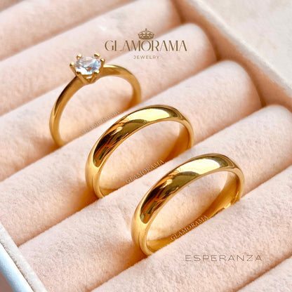 Esperanza 3-in-1 18K Gold-PVD wedding ring set with free engraving – Glamorama Jewelry Philippines