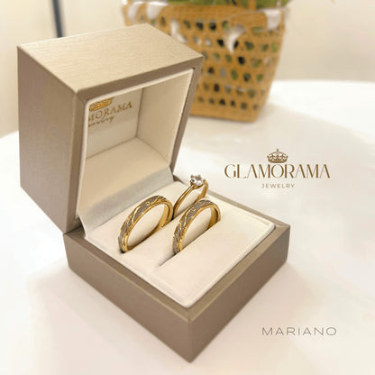 Mariano 3-in-1 wedding ring set in 18K Gold-PVD over stainless steel, with complimentary name engraving – Glamorama Jewelry PH