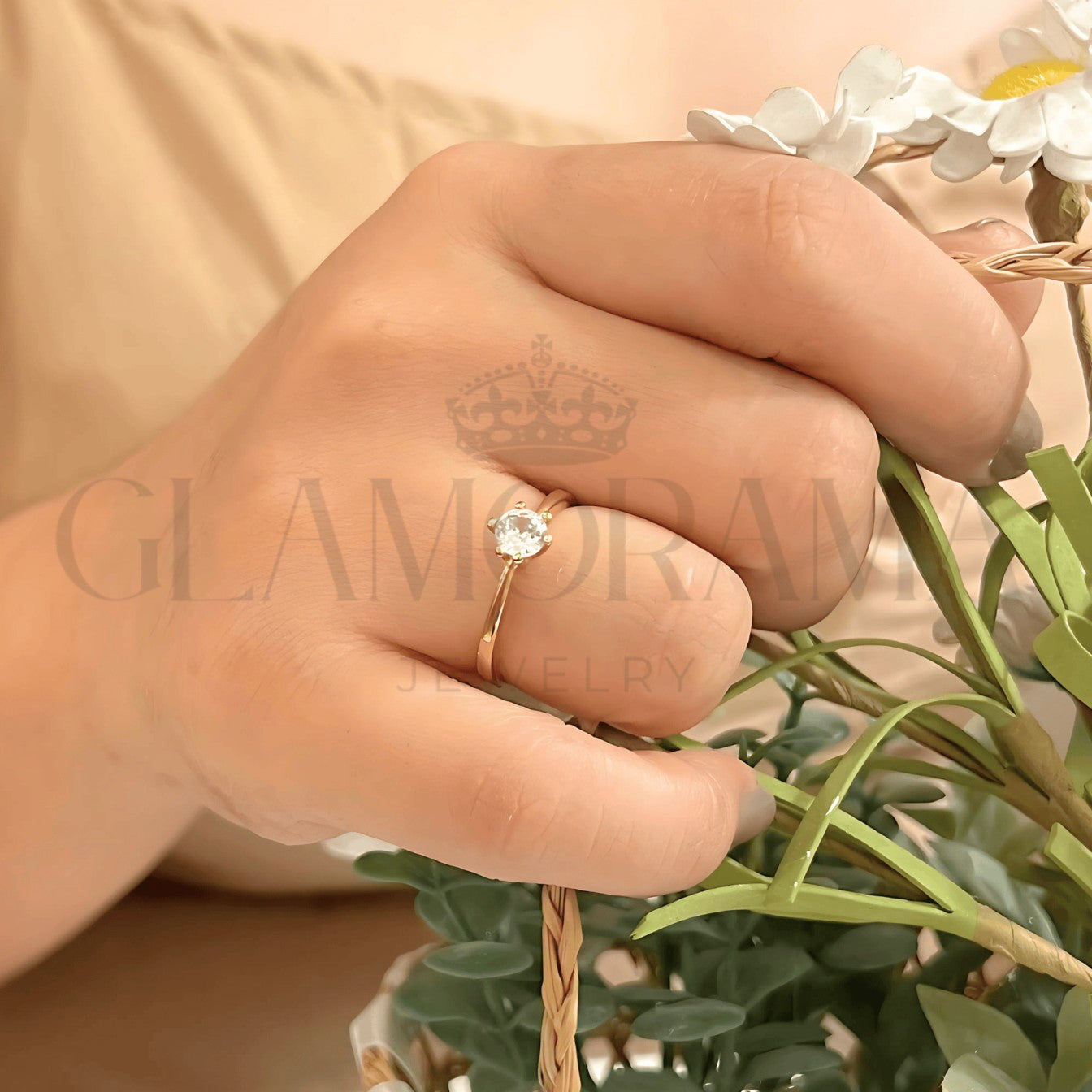 Kathryn engagement ring crafted with 18K Gold-PVD over stainless steel, offering free engraving – Glamorama Jewelry PH