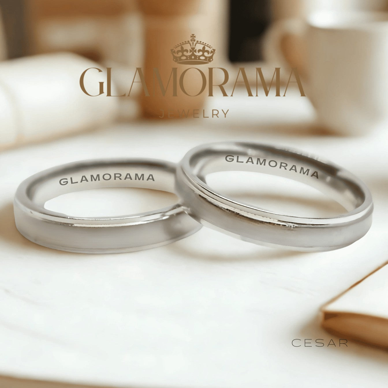 Cesar 3-in-1 wedding ring set featuring 18K Gold-PVD over stainless steel and free engraving – Glamorama Jewelry PH