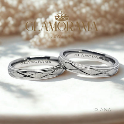 Diana 3-in-1 wedding ring set crafted with 18K Gold-PVD over stainless steel, offering free engraving – Glamorama Jewelry PH