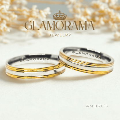Andres 3-in-1 18K Gold-PVD wedding ring set with free engraving – Glamorama Jewelry Philippines