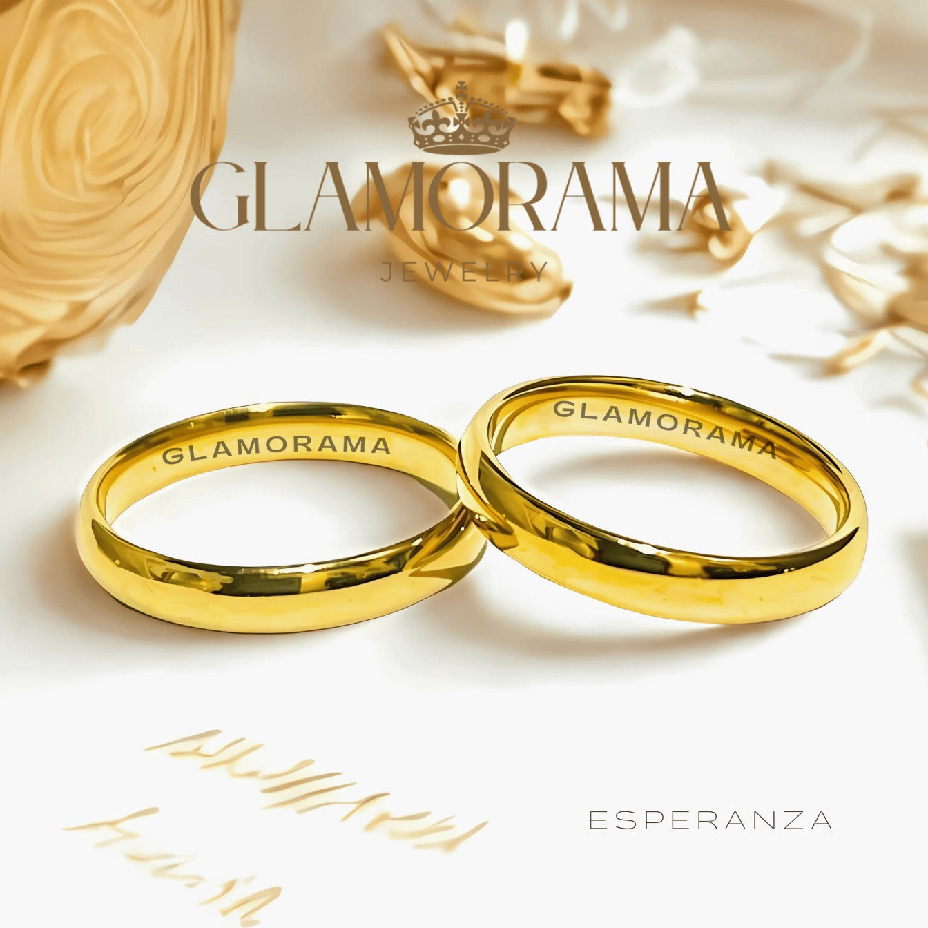 Esperanza 3-in-1 18K Gold-PVD wedding ring set with free engraving – Glamorama Jewelry Philippines
