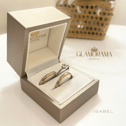 Isabel 3-in-1 18K Gold-PVD wedding ring set with free engraving – Glamorama Jewelry Philippines