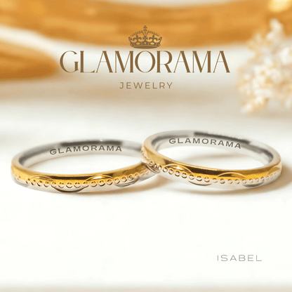 Isabel 3-in-1 18K Gold-PVD wedding ring set with free engraving – Glamorama Jewelry Philippines