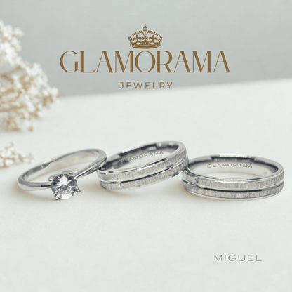 Miguel 3-in-1 18K Gold-PVD wedding ring set with free engraving – Glamorama Jewelry Philippines