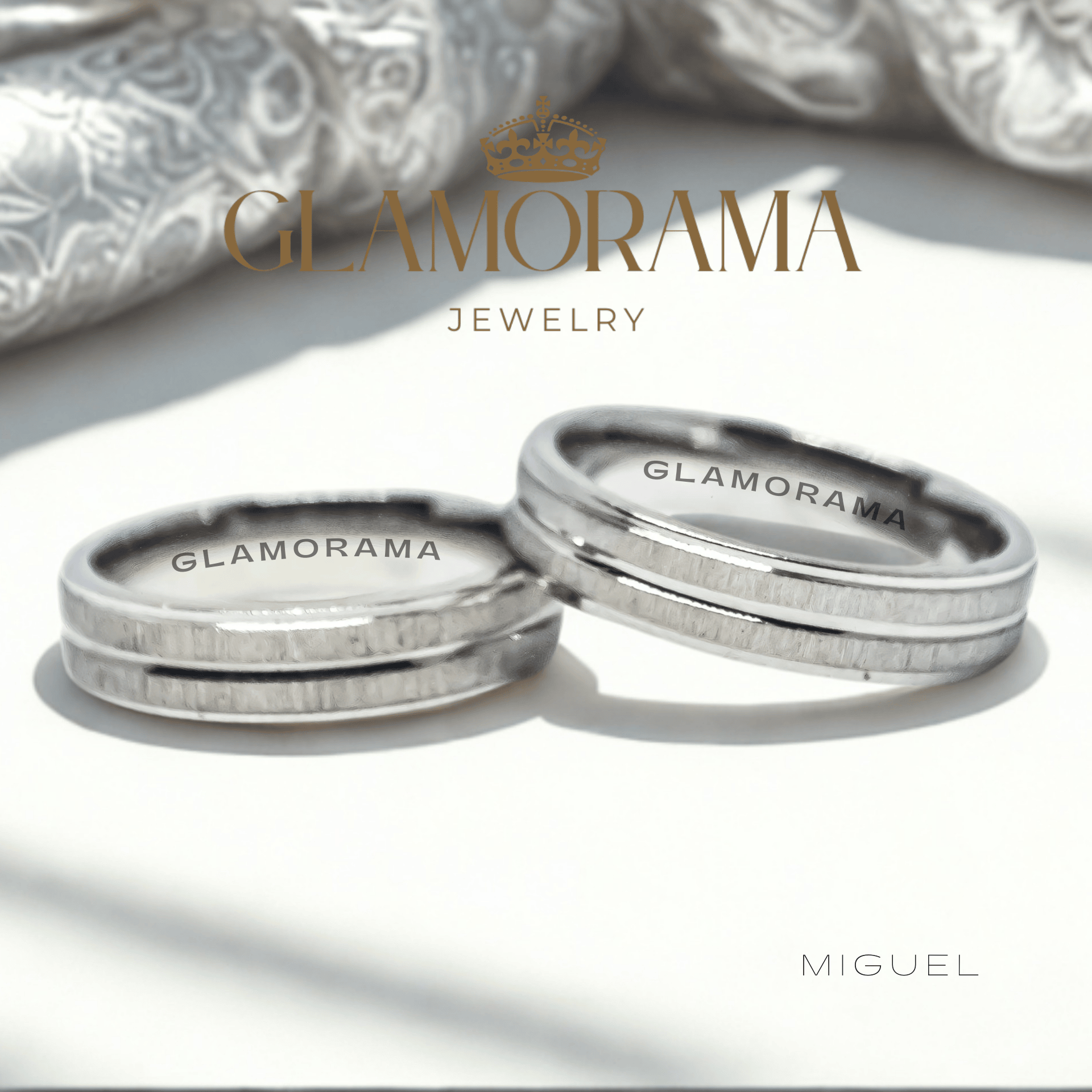 Miguel 3-in-1 18K Gold-PVD wedding ring set with free engraving – Glamorama Jewelry Philippines