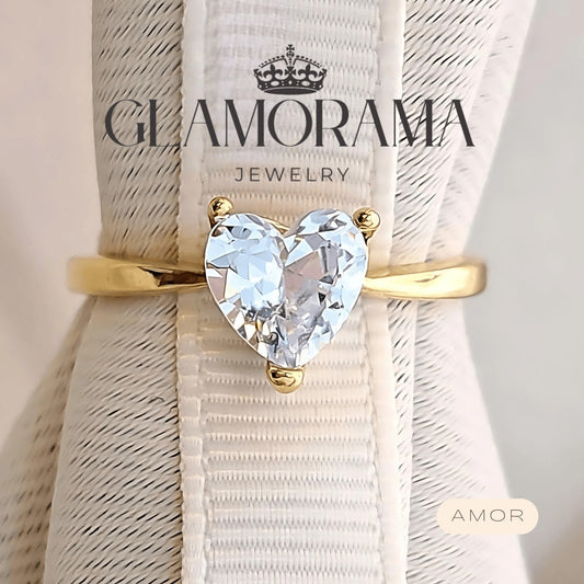 Amor engagement ring in 18K Gold-PVD over stainless steel, includes free name engraving – Glamorama Jewelry PH