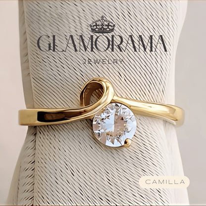 Camilla engagement ring in 18K Gold-PVD over stainless steel, includes free name engraving – Glamorama Jewelry PH