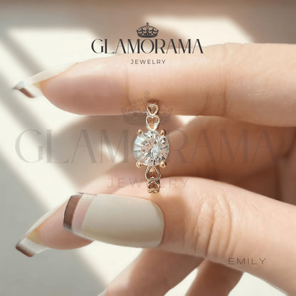 Emily engagement ring in 18K Gold-PVD over stainless steel, includes free name engraving – Glamorama Jewelry PH