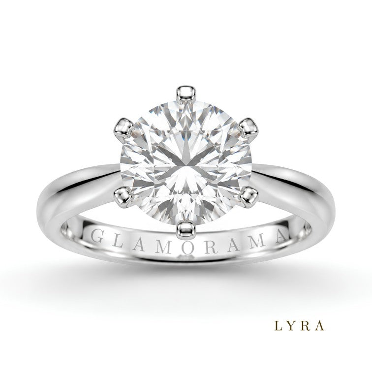 Lyra 2CT Moissanite Engagement Ring – Silver Solitaire