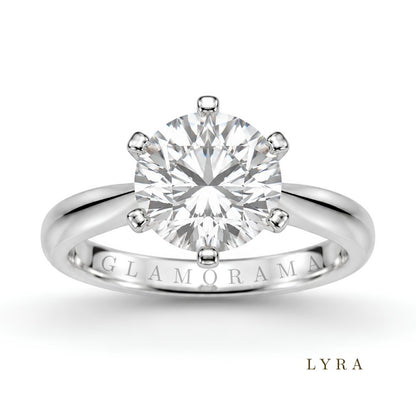 Lyra 2CT Moissanite Engagement Ring – Silver Solitaire