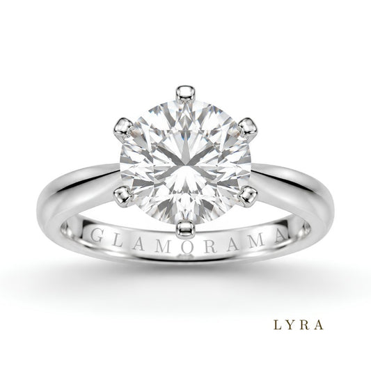 Lyra 2CT Moissanite Engagement Ring – Silver Solitaire