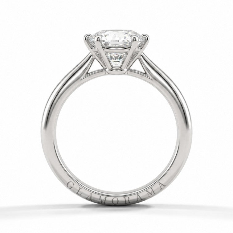 Lyra 2CT Moissanite Engagement Ring – Silver Solitaire