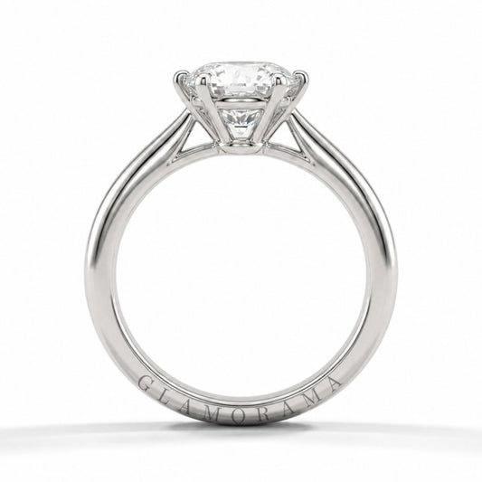 Lyra 2CT Moissanite Engagement Ring – Silver Solitaire