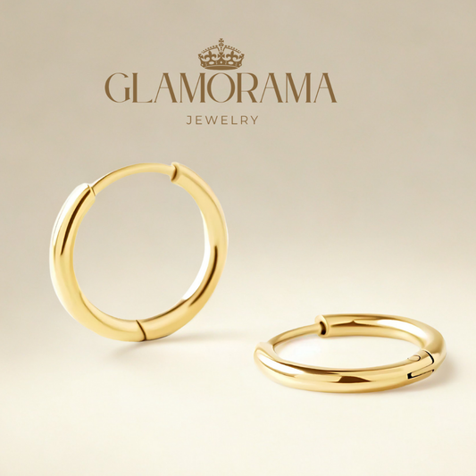Tala 12 mm 18K Gold Hoops