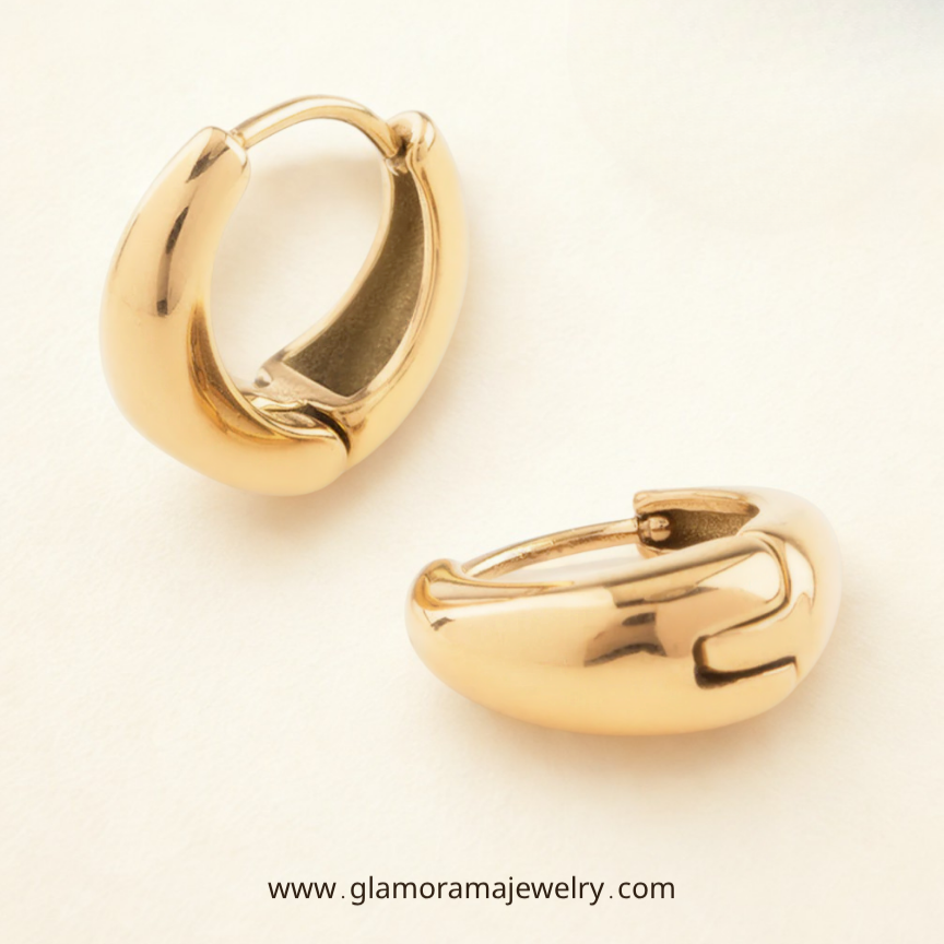 Mayumi 8 mm 18K Gold/Silver Hoops