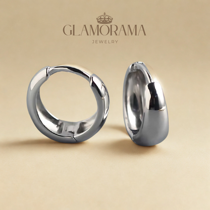 Mayumi 8 mm 18K Gold/Silver Hoops