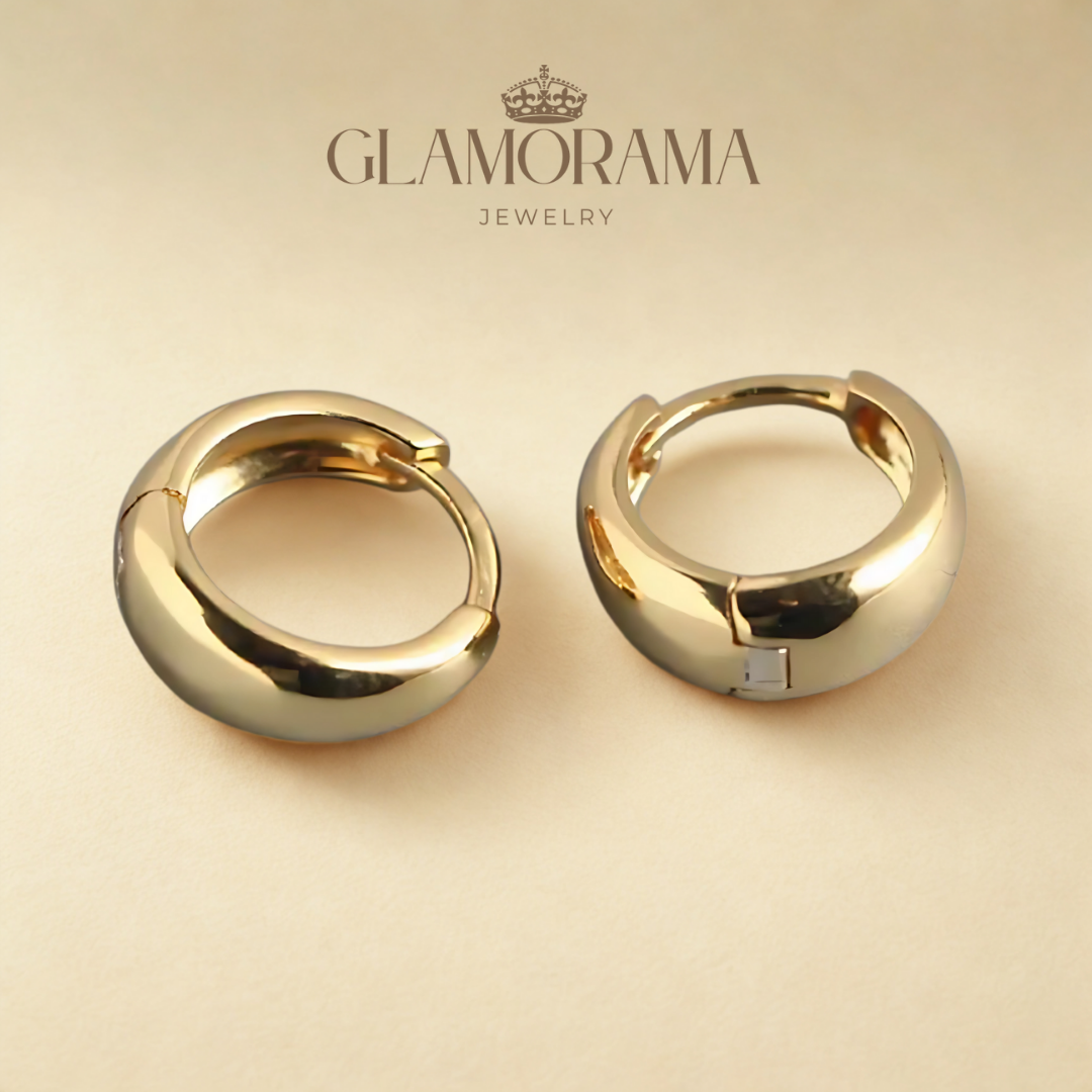 Mayumi 8 mm 18K Gold/Silver Hoops