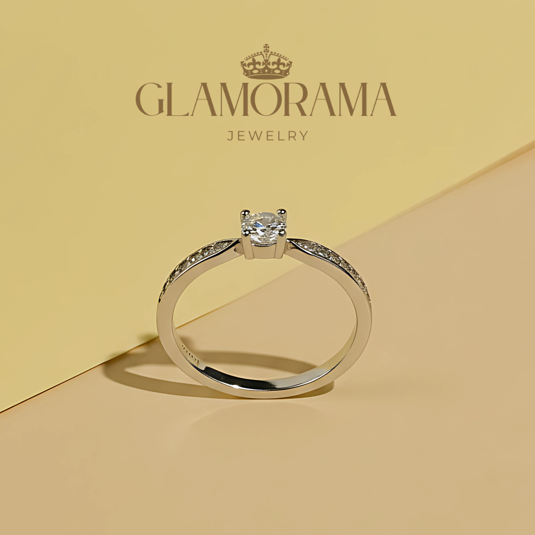 GRA Certified Moissanite Engagement Ring for Women