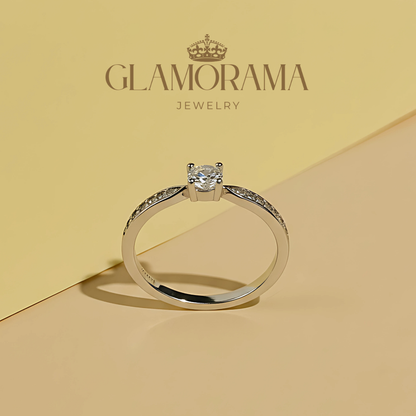 GRA Certified Moissanite Engagement Ring for Women