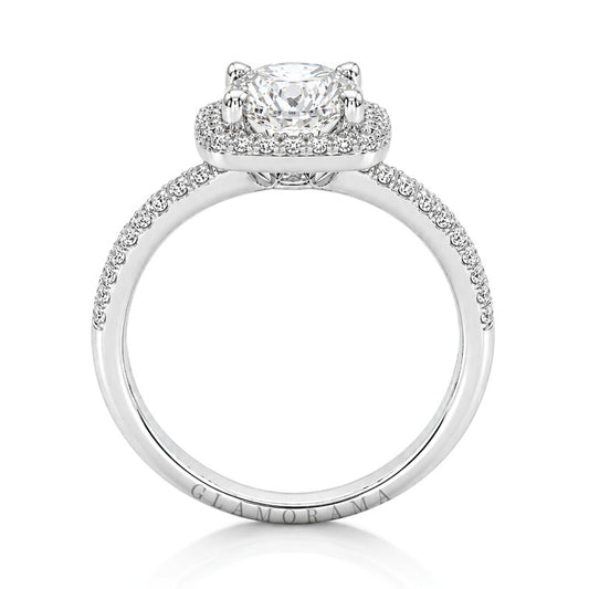 Nova 2CT Moissanite Engagement Ring – Silver Halo