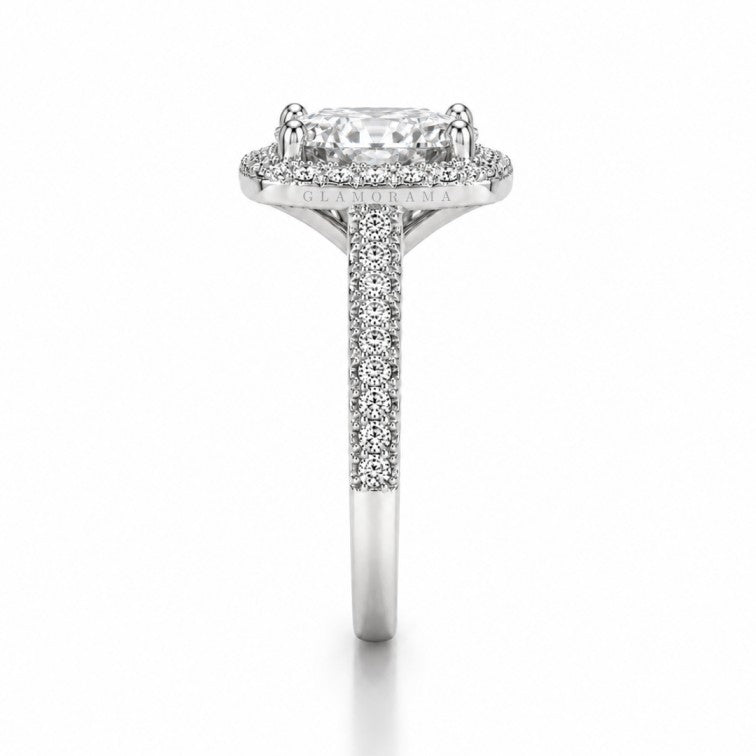 Nova 2CT Moissanite Engagement Ring – Silver Halo
