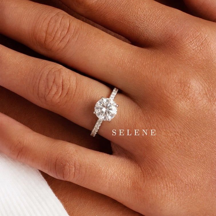 Selene 2CT Moissanite Engagement Ring – Silver